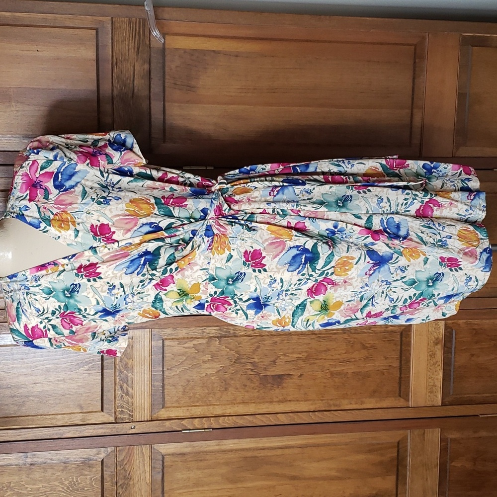 Maggy London Petites Vintage Silk Wrap Dress Sz 14